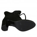 Bottine pour femmes avec fermeture à lacets en daim noir talon 8 - Pointures disponibles:  32, 42