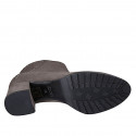 Stivaletto da donna con cerniera e borchie in camoscio grigio tacco 5 - Misure disponibili: 44