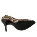 Escarpin pour femmes en cuir imprimé marron foncé et beige talon 11 - Pointures disponibles:  31
