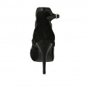 Woman's pump in black suede and patent leather with ankle strap heel 11 - Available sizes:  31