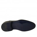 Elégant chaussure richelieu à bout droit pour hommes avec lacets en cuir noir - Pointures disponibles:  49