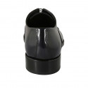 Chaussure richelieu élégante à lacets et bout droit pour hommes en cuir brossé bleu - Pointures disponibles:  36, 47, 50