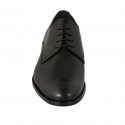 Chaussure derby à lacets pour hommes en cuir doux noir - Pointures disponibles:  36, 49