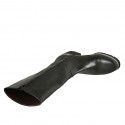 Woman's boot in black-colored leather with zipper heel 5 - Available sizes:  43