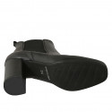 Botines para mujer en piel negra con elasticos tacon 8 - Tallas disponibles:  42