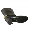 Woman's boot in black leather with zipper and chain heel 7 - Available sizes:  32, 43