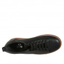 Chaussure sportif à lacets avec semelle amovible et bout droit pour hommes en cuir noir - Pointures disponibles:  37, 38, 47
