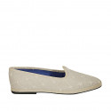 Mocassin friulano pour femmes en tissu beige clair talon 1 - Pointures disponibles:  44