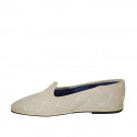 Woman's friulane slipper shoe in light beige fabric heel 1 - Available sizes:  44