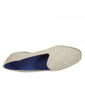 Woman's friulane slipper shoe in light beige fabric heel 1 - Available sizes:  44