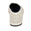 Mocasino fruilano para mujer en tejido blanco y beis tacon 1 - Tallas disponibles:  44