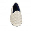 Mocassin friulano pour femmes en tissu blanc et beige talon 1 - Pointures disponibles:  44