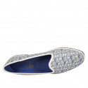 Mocassin friulano pour femmes en tissu blanc et bleu clair talon 1 - Pointures disponibles:  44