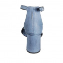 Scarpa aperta da donna con cinturino in pelle azzurra tacco 7 - Misure disponibili: 42
