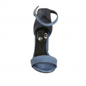Scarpa aperta da donna con cinturino in pelle azzurra tacco 7 - Misure disponibili: 42