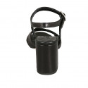 Sandale pour femmes avec courroie en cuir noir talon 8 - Pointures disponibles:  42