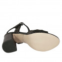 Sandale pour femmes avec courroie en cuir noir talon 8 - Pointures disponibles:  42