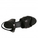Sandale pour femmes avec courroie en cuir noir talon 8 - Pointures disponibles:  42
