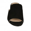 Mule para mujer en gamuza negra tacon 3 - Tallas disponibles:  32