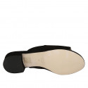 Mule para mujer en gamuza negra tacon 3 - Tallas disponibles:  32