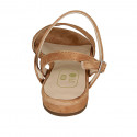 Sandale pour femmes avec courroie en daim cognac talon 2 - Pointures disponibles:  32
