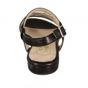 Sandale pour femmes en cuir noir avec elastique talon 2 - Pointures disponibles:  32