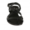 Sandale entredoigt pour femmes en cuir noir talon 2 - Pointures disponibles:  32