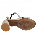 Woman's sandal with ankle strap and knot in beige suede heel 7 - Available sizes:  42