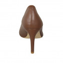 Escarpin pour femmes en cuir marron talon 8 - Pointures disponibles:  31