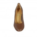 Escarpin pour femmes en cuir marron talon 8 - Pointures disponibles:  31