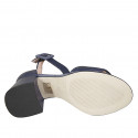 Chaussure ouverte pour femmes avec courroie à la cheville en cuir bleu talon 7 - Pointures disponibles:  42, 43