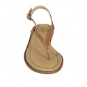 Sandalia de dedo para mujer en piel marron tacon 2 - Tallas disponibles:  32