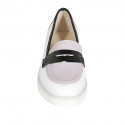 Mocasino para mujer en piel blanca, lavanda y azul cuña 4 - Tallas disponibles:  42, 43