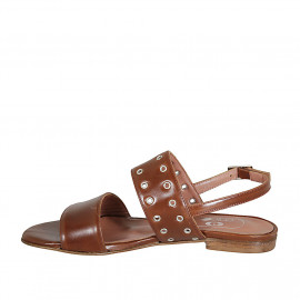 Woman's sandal in cognac... 2