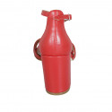 Woman's open shoe in red leather with strap block heel 8 - Available sizes:  42