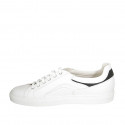 Man's laced shoe with removable insole in white and black leather - Available sizes:  47