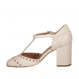 Scarpa aperta da donna con cinturino Charleston in pelle nude tacco 8 - Misure disponibili: 42 2