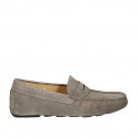 Men's car shoe with removable insole in gray suede - Available sizes:  37