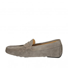 Mocassin pour hommes avec semelle amovible en daim gris - Pointures disponibles:  37 2