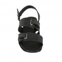 Sandalo da donna in pelle nera tacco 2 - Misure disponibili: 32