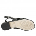 Sandale pour femmes en cuir noir talon 2 - Pointures disponibles:  32