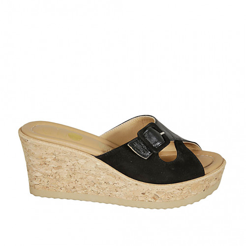 Woman's mules in black suede and...