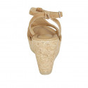 Sandalo da donna in camoscio beige con cinturino e zeppa 9 - Misure disponibili: 42