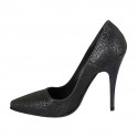 Decolté da donna in pelle glitterata nera tacco 11 - Misure disponibili: 34