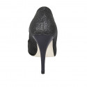 Woman's pump in black glittered leather heel 11 - Available sizes:  34