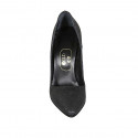 Escarpin en cuir noir scintillant pour femmes talon 11 - Pointures disponibles:  34