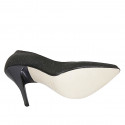 Escarpin en cuir noir scintillant pour femmes talon 11 - Pointures disponibles:  34