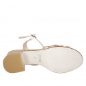 Sandale pour femmes avec courroie en cuir rose sable talon 4 - Pointures disponibles:  45