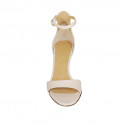 Woman's open shoe with ankle strap in nude leather heel 8 - Available sizes:  43