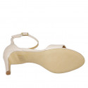 Woman's open shoe with ankle strap in nude leather heel 8 - Available sizes:  43